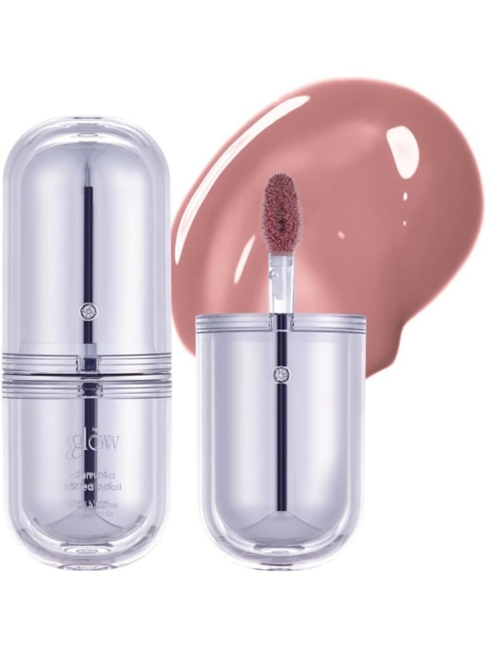Glow Diamond Tinted Lip Oil - Hydrating, Korean Makeup, 0.1oz, Moisturizing